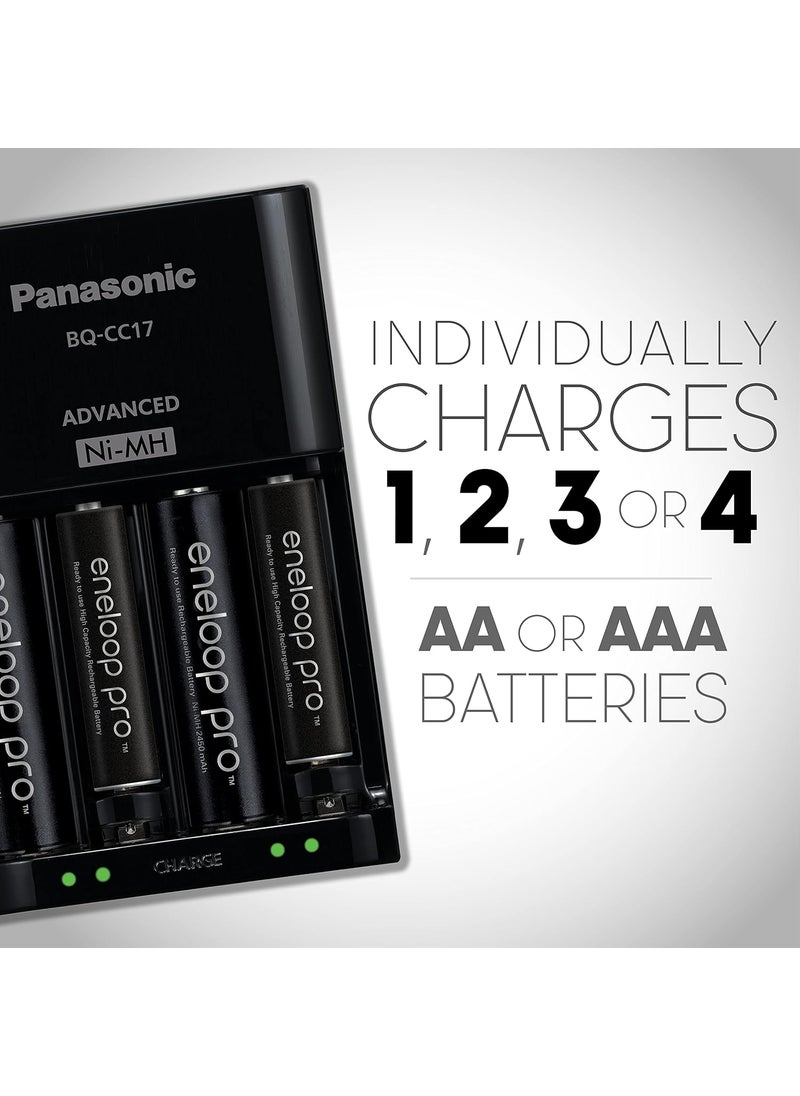 eneloop Panasonic KKJ17K3A4BA Advanced Battery Charger Pack with 4 AAA eneloop pro High Capacity NiMH Rechargeable Batteries  - Image 3