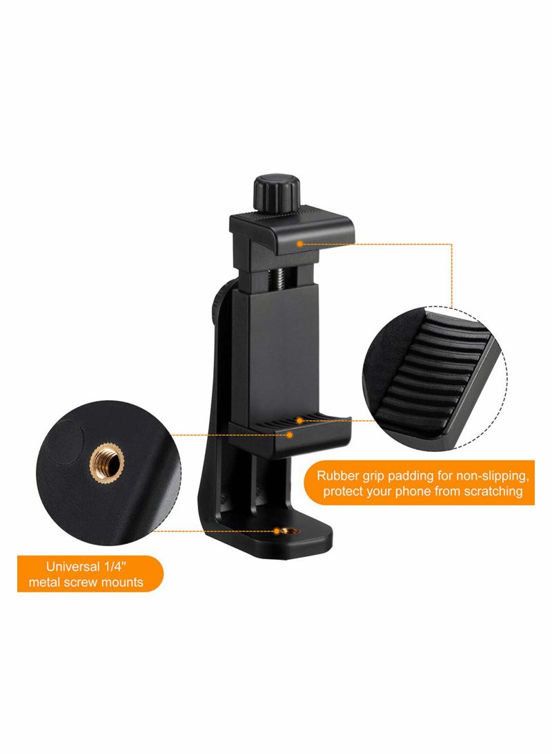 Excefore Phone Tripod Mount Adapter, Universal Tripod Cell Phone Holder, Fits Any Smartphone, 1/4" Standard Screw, Rotating Vertical and Horizontal, Compatible with Selfie Stick, Monopod - Image 2