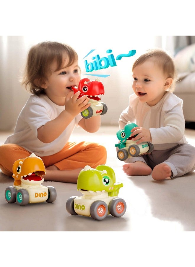 iPlay, iLearn Dinosaur Car Toys for Toddlers 1-3, Baby Dino Press Go Whistle Cars, Infant Racing Vehicle Set, Push Go Friction Car for 6 9 12 18 Months, 1st Birthday Gift for 1 2 Years Old Boys Girls - Image 5