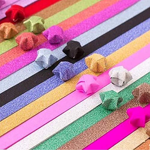 HYSTYLE Origami Stars Papers Package DIY Paper Glitter Origami Stars, 400 Sheets, 20 Colors (20 Glitter Colors) - Image 3