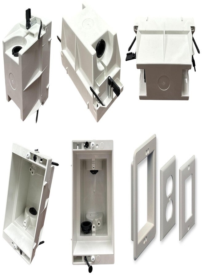 iMBAPrice DVFR1W-1 (1-Gang) Recessed Electrical/Outlet Mounting Box w/Paintable Wall Plate,1-Pack - Image 2