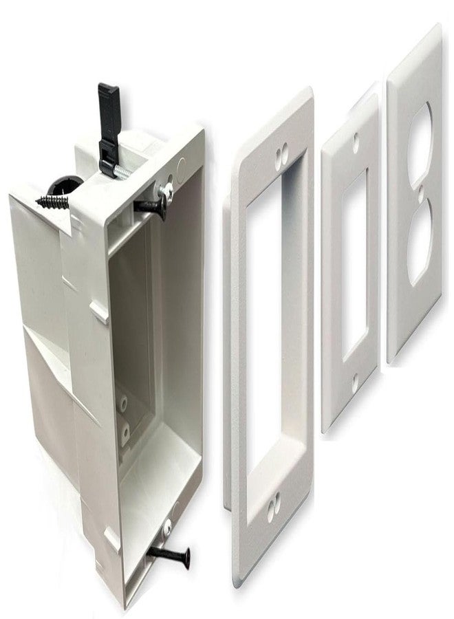 iMBAPrice DVFR1W-1 (1-Gang) Recessed Electrical/Outlet Mounting Box w/Paintable Wall Plate,1-Pack - Image 3