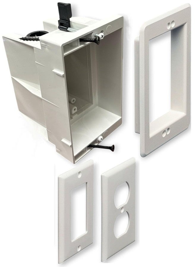 iMBAPrice DVFR1W-1 (1-Gang) Recessed Electrical/Outlet Mounting Box w/Paintable Wall Plate,1-Pack - Image 1