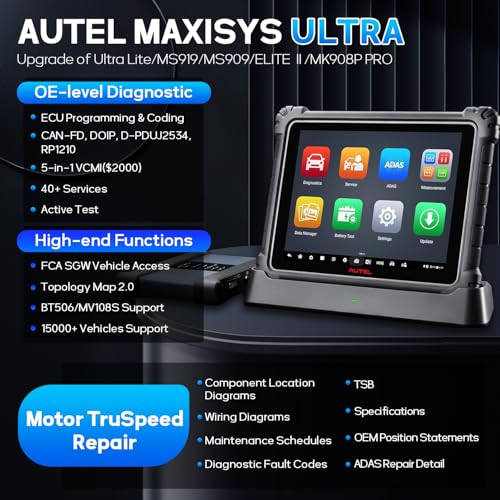 Autel MaxiSys Ultra Scanner, 2026 Top Intelligent Scan Tool with MV108 & 5-in-1 VCMI [$2000], Up of Ultra Lite/ MS919/ MS909 S2/ Elite, Motor TruSpeed, Topology Map 2.0, 40+ Service, Programming ﻿ - Image 2