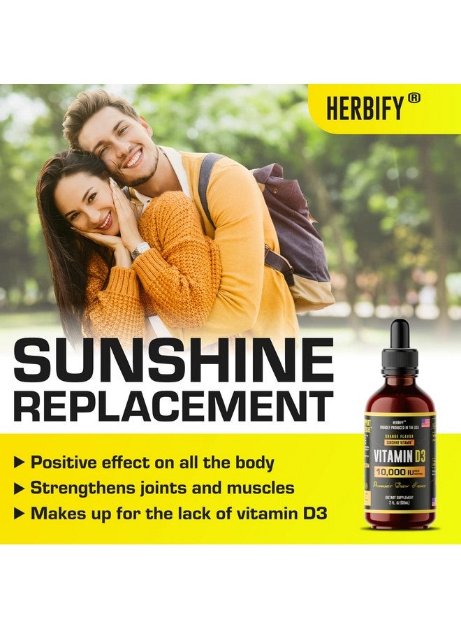 HERBIFY Vitamin D3 Vitamin D3 10000 Iu Made In Usa Liquid Vitamin D Bone Strength And Immune Support Supplement Vitamin D Drops Sunshine Replacement D3 Vitamin Bone And Teeth Supplement 2 Oz - Image 4