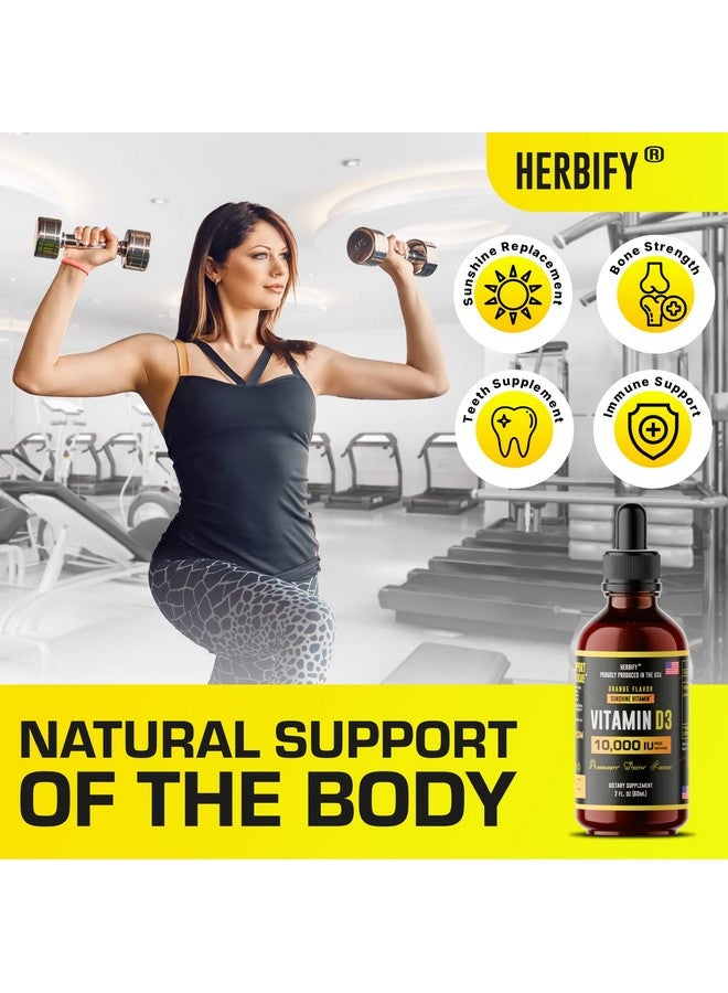 HERBIFY Vitamin D3 Vitamin D3 10000 Iu Made In Usa Liquid Vitamin D Bone Strength And Immune Support Supplement Vitamin D Drops Sunshine Replacement D3 Vitamin Bone And Teeth Supplement 2 Oz - Image 5