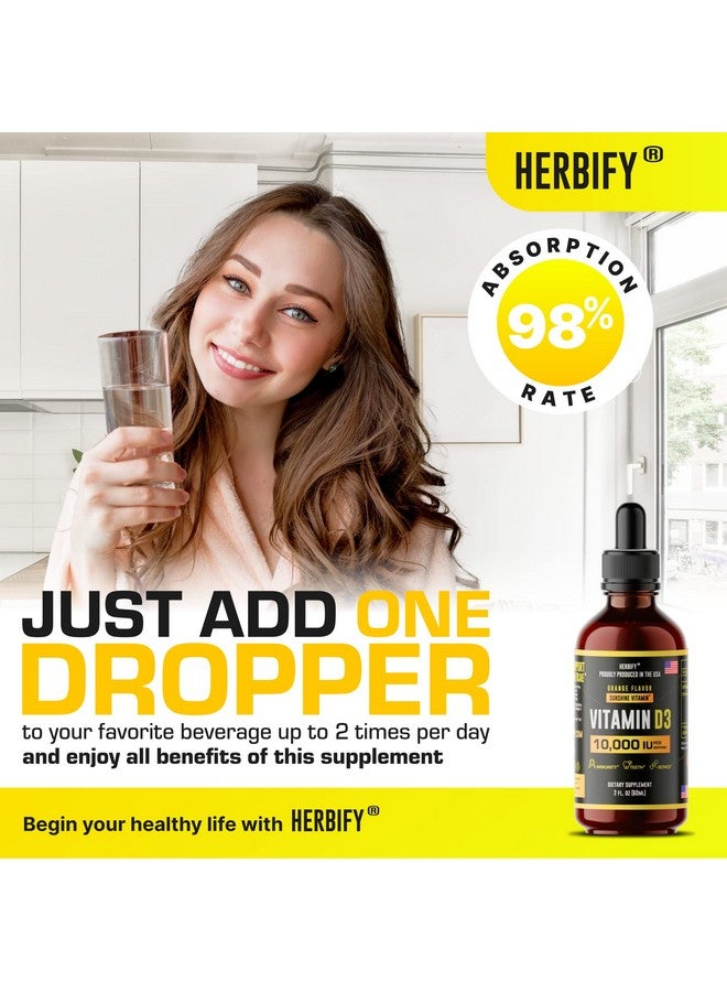 HERBIFY Vitamin D3 Vitamin D3 10000 Iu Made In Usa Liquid Vitamin D Bone Strength And Immune Support Supplement Vitamin D Drops Sunshine Replacement D3 Vitamin Bone And Teeth Supplement 2 Oz - Image 3