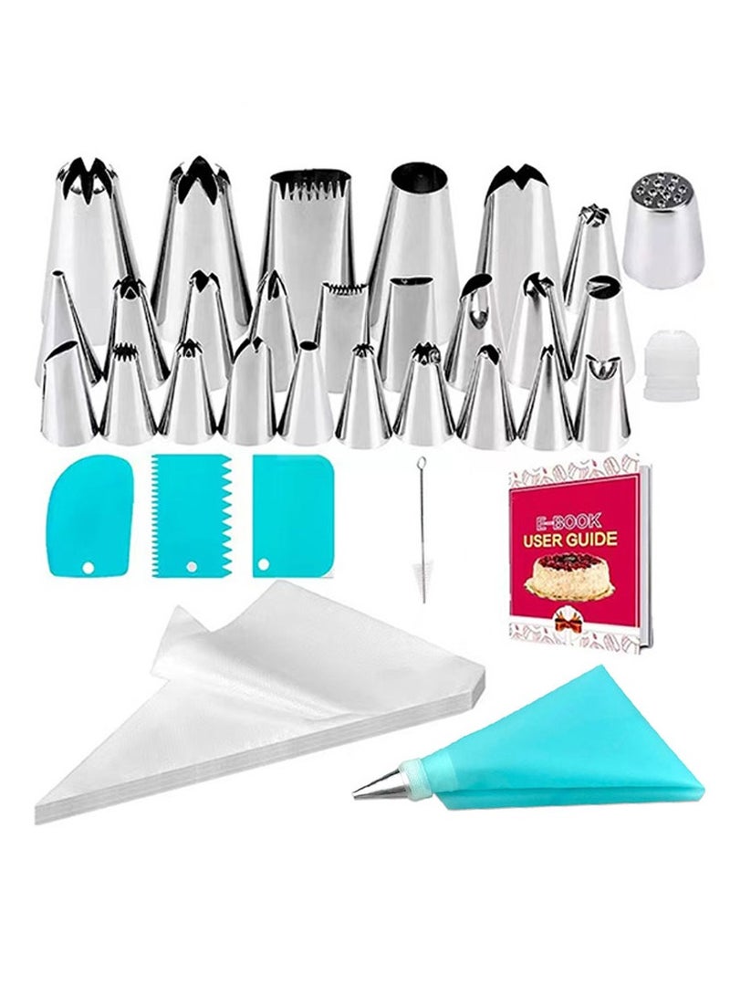 44 Pcs Icing Piping Tips Cake Decorating Tools Cream Bag Pastry Nozzles Converter Confectionery Dessert Baking - Image 1