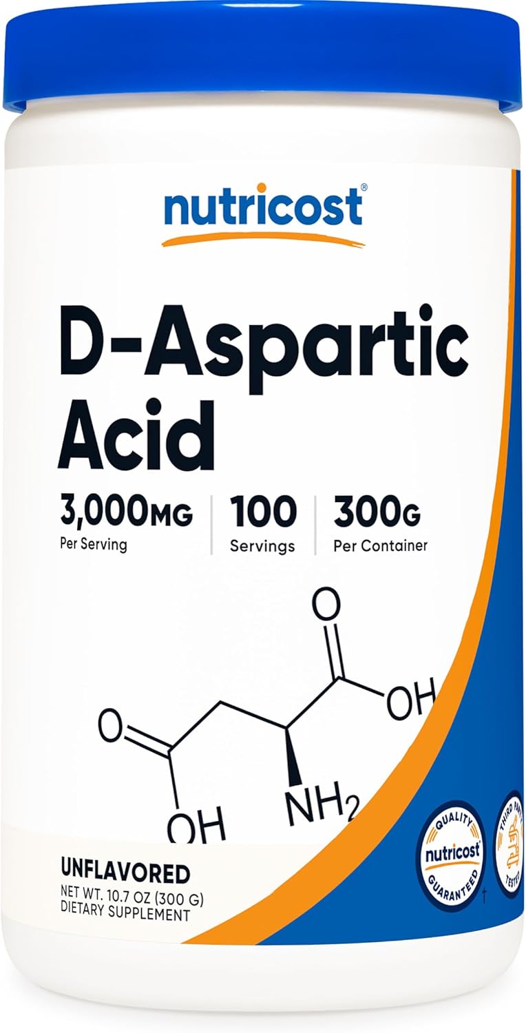 Nutricost DAspartic Acid DAA Powder 300G  Pure D Aspartic Acid - Image 1