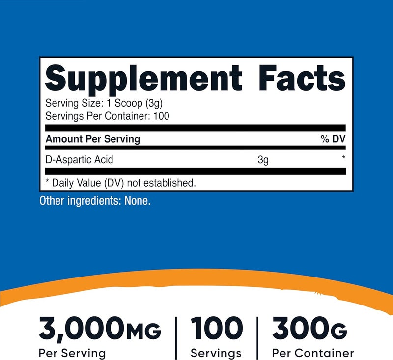 Nutricost DAspartic Acid DAA Powder 300G  Pure D Aspartic Acid - Image 2