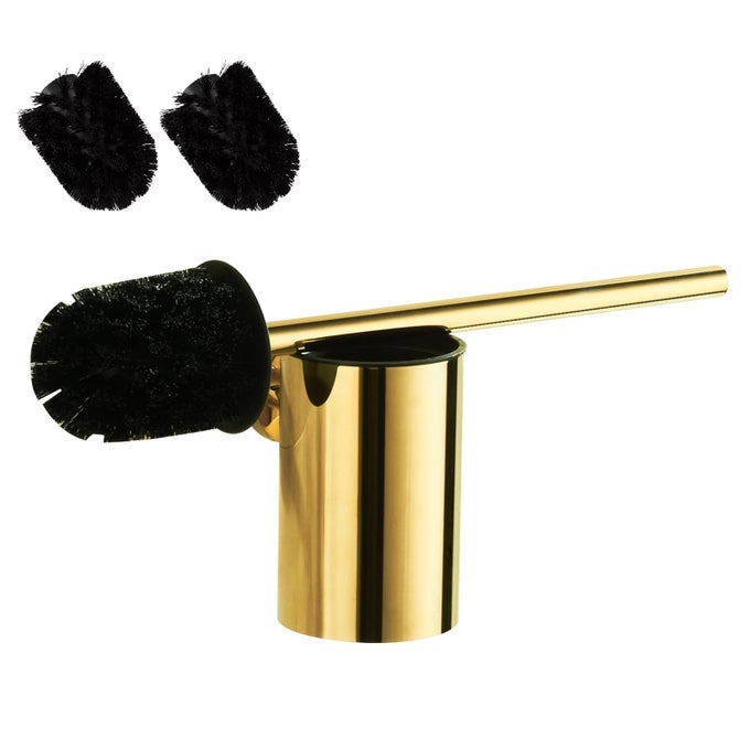WALL MOUNTED GOLD TOILET BRUSH STAINLESS STEEL ROUND TOILET BRUSH HOLDER FOR BATHROOM GOLD
