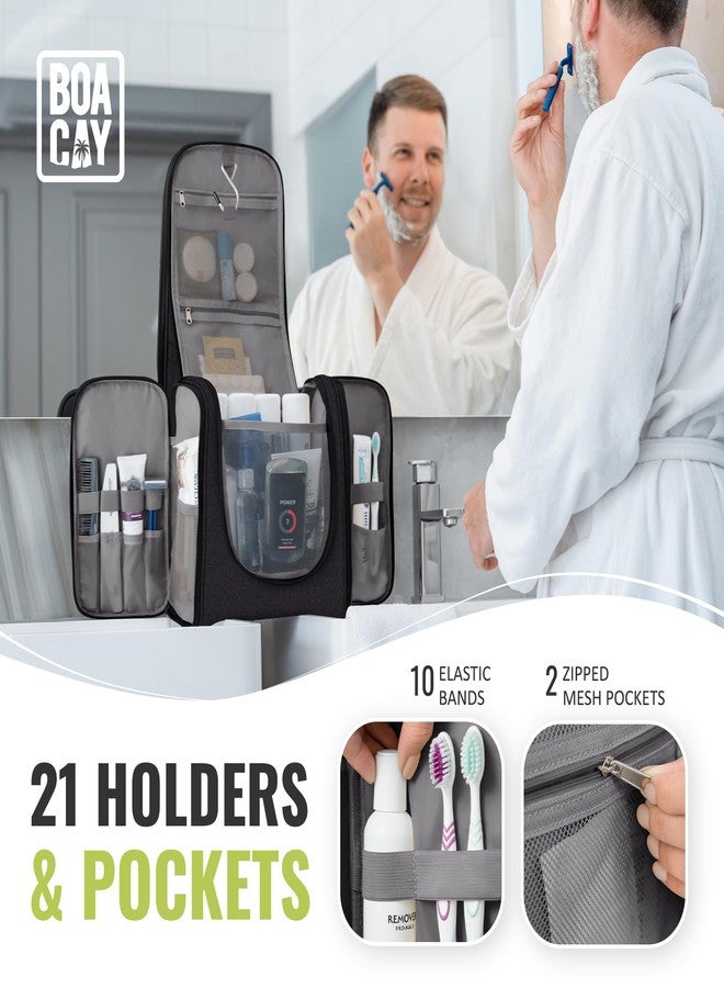 BOACAY Extra Large Hanging Travel Toiletry Bag for Women and Men, Makeup Bag, Bathroom & Shower Organizer Kit for Accessories, Cosmetics, Essentials - Image 2