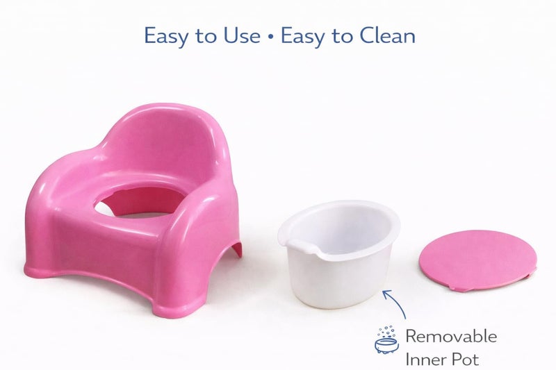 Maanit Baby Toilet Training Potty Seat with Upper Closing Lid with Removable Bowl (Pink) - Image 4