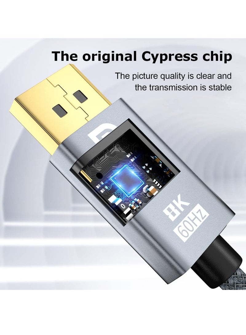 Excefore USB C to DisplayPort, 8K 60Hz Non-Bidirectional Type C to DP Cable 6.6FT/2M(4K 60Hz 144Hz 120Hz) 32.4Gbps, C to DP Cord for MacBook Pro, MacBook Air/iPad Pro 2020, XPS - Image 4