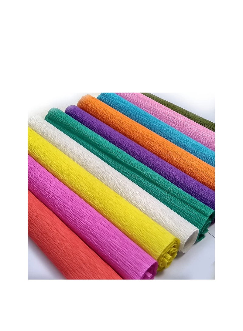 Flamingo A3 - 297 مم × 420 مم، 29.7 سم × 42 سم أو 11.7 بوصة × 16.5 بوصة. 20 ورقة كريب لصنع الزهور ولفها | 10 ألوان 2 ورقة لكل ورقة كريب، 20 ورقة بحجم A3 - Image 2