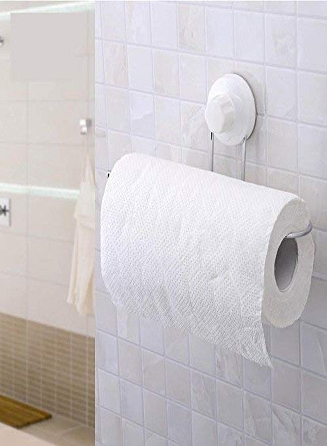 myzon ew Towel Holder Sucker Towel Rack Kitchen Tissue Holders Toilet Paper Holder (White) - Image 5