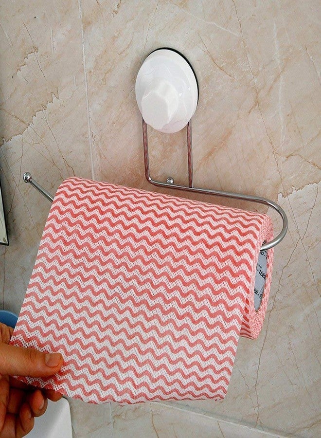 myzon ew Towel Holder Sucker Towel Rack Kitchen Tissue Holders Toilet Paper Holder (White) - Image 4