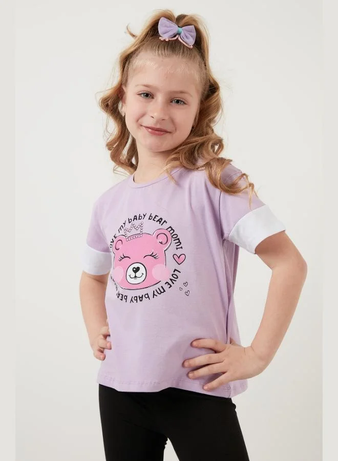 Lela Lela Cotton Printed Crew Neck T Shirt Girl T-Shirt 6211038
