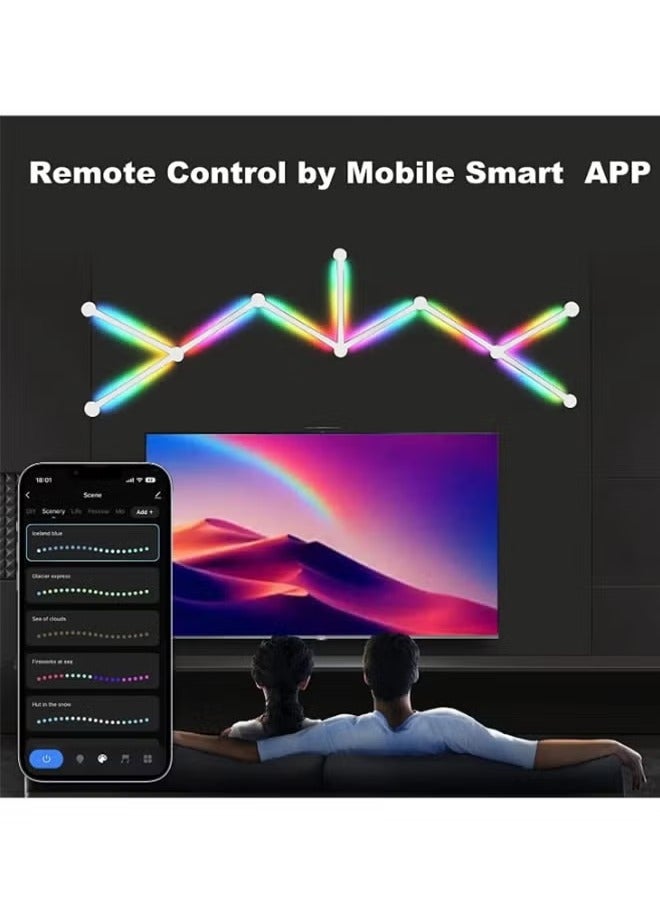 XiuWoo 9 LED Wall Lights WiFi Dimmable Smart DIY Light Bar Music Sync APP Control RGB Wall Lights for Gaming Room Home Decor - Image 3