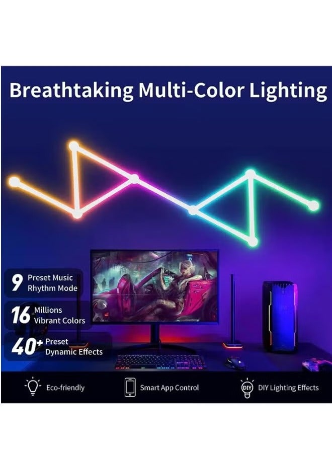 XiuWoo 9 LED Wall Lights WiFi Dimmable Smart DIY Light Bar Music Sync APP Control RGB Wall Lights for Gaming Room Home Decor - Image 4