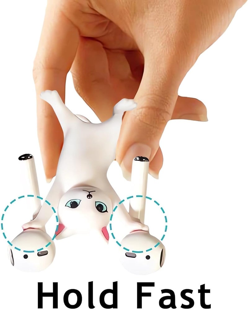 ATHAND 5 Pcs Cat Pen Holder Airpod Holder Stand,Anime Raising Hands Dancing Cat Model Desk Decor Funny Office Desk Decor for Women Girls - Image 2