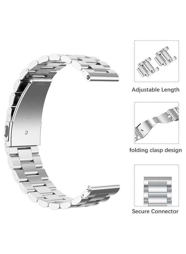 Strap for Xiaomi Redmi Watch 5 Active, [Stainless Steel Replacement Bracelet] [Wear-Resistant] [Corrosion Resistance], Band for Xiaomi Redmi Watch 5 Active - Silver - Image 1