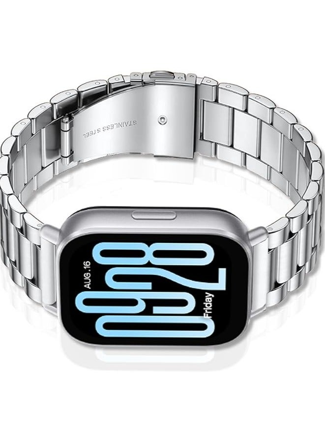 Strap for Xiaomi Redmi Watch 5 Active, [Stainless Steel Replacement Bracelet] [Wear-Resistant] [Corrosion Resistance], Band for Xiaomi Redmi Watch 5 Active - Silver - Image 3