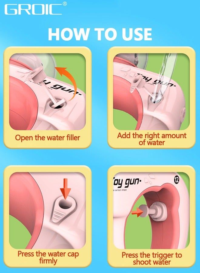 GROIC مسدس مياه لطيف للأطفال، مسدس مياه مسدس مياه مع مدى طويل، ألعاب حمام السباحة ألعاب الشاطئ، ألعاب مائية للصيف في الهواء الطلق - Image 4