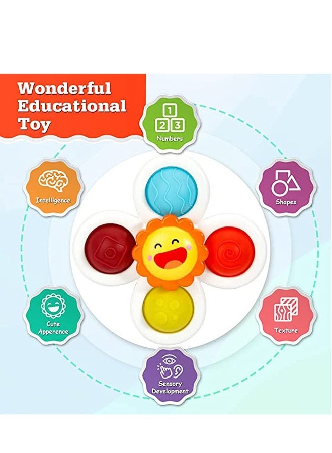 3 Pcs Suction Cup Spinner Toys, Spinners Dimple Toy w/ Pop Fidget Function, Push Pop Bubble Sensory Rotating Fun, Ideal, Anxiety, Dining, Fidget Toy for Girls Boys - Image 4