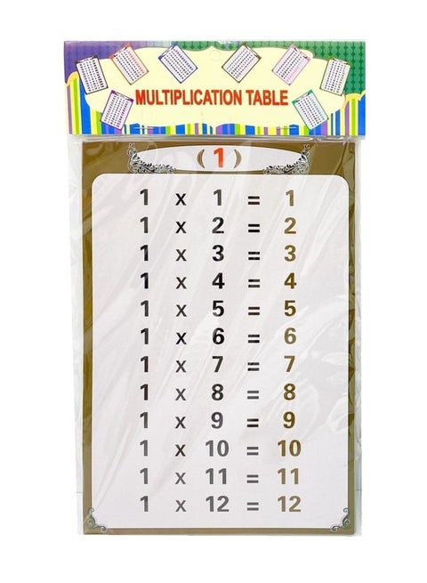 بطاقات فلاش للضرب مكونة من 12 ورقة للأطفال بحجم 24x17 سم