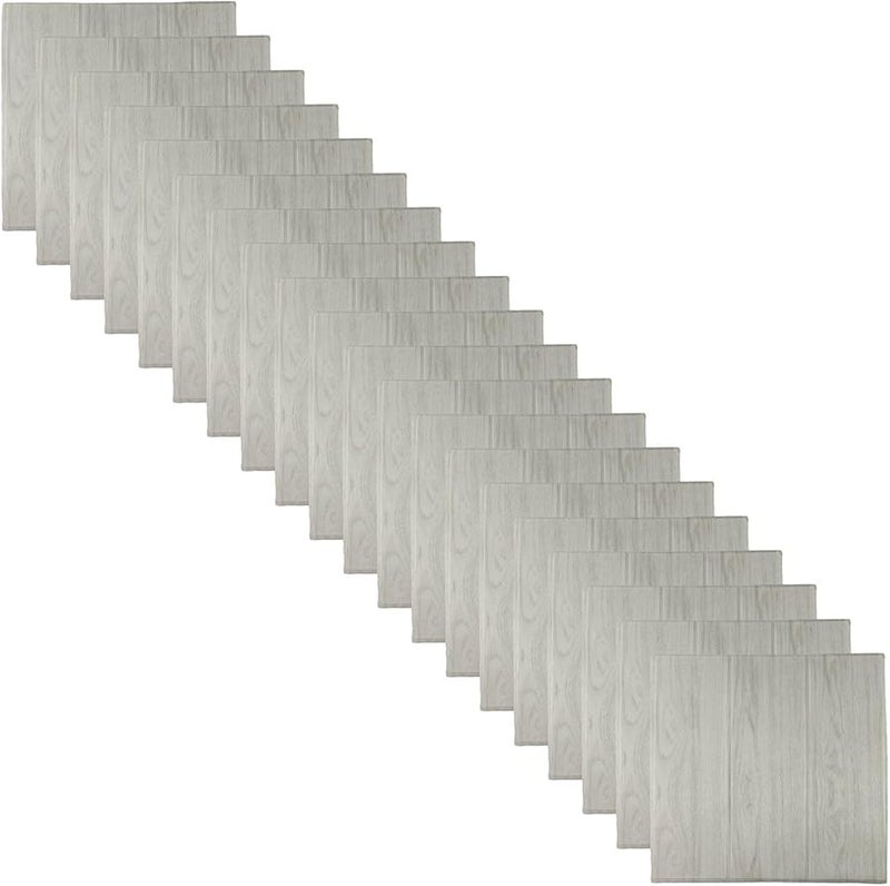 White Oak 3D Tile Stone Brick Wall Sticker 20 PCS Soft Foam Panels Self Adhesive Peel and Stick Decor - Image 2
