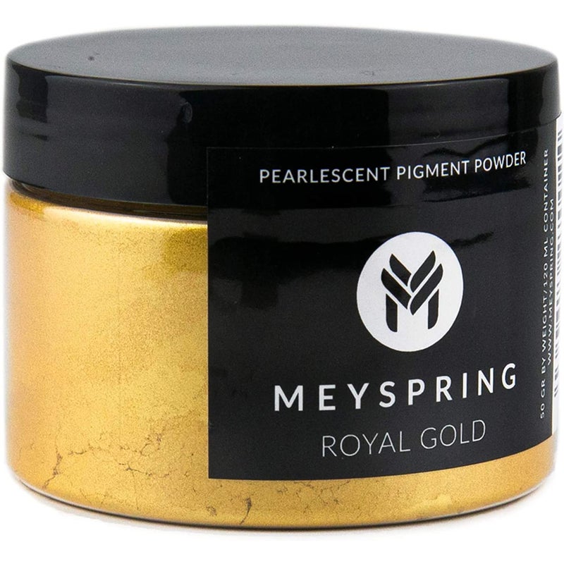MEYSPRING MEYSPRING Royal Gold Mica Powder for Epoxy Resin, Kintsugi Gold - Epoxy Resin Pigment - Resin Color for Kintsugi Repair Kit & Metallic Epoxy, Resin Art Supplies - Cosmetic Grade Mica Powder  - Image 1