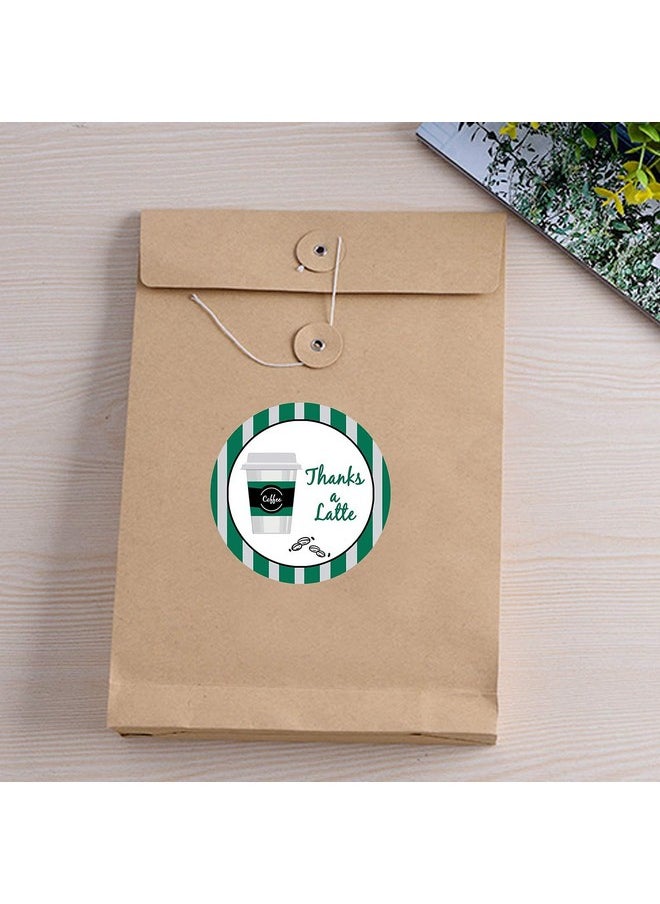Besttile - Thanks A Latte Stickers1.5 Inch Customer Appreciation Labels For Favors Bagsenvelope Sealsgoodie Bagssuitable For Small Businesscafe500 Pcs Per Roll - Image 1