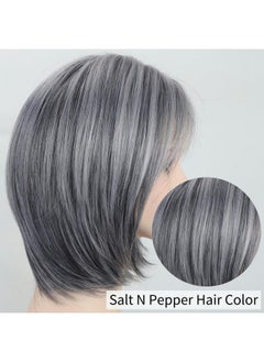 Ombre Grey Highlight Layered Short Bob Wig With Bangs For White Women Synthetic Salt And Pepper Wig Chin Length Mix Gray Straight Bob Wig For Daily Party - pzsku/ZE6185982D79097245507Z/45/_/1733730404/07fb58b0-fe45-4962-bcaf-0c3289463b84