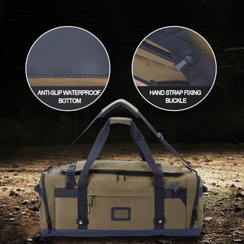 VEAGIA Large Duffle Bag for Travel - Men & Women, Foldable Gym Duffle Backpack, Heavy Duty Tactical Military Canvas Duffel Bags, Extra Big Carry On with Shoe Pockets, Waterproof (80L/103L) - Image 2