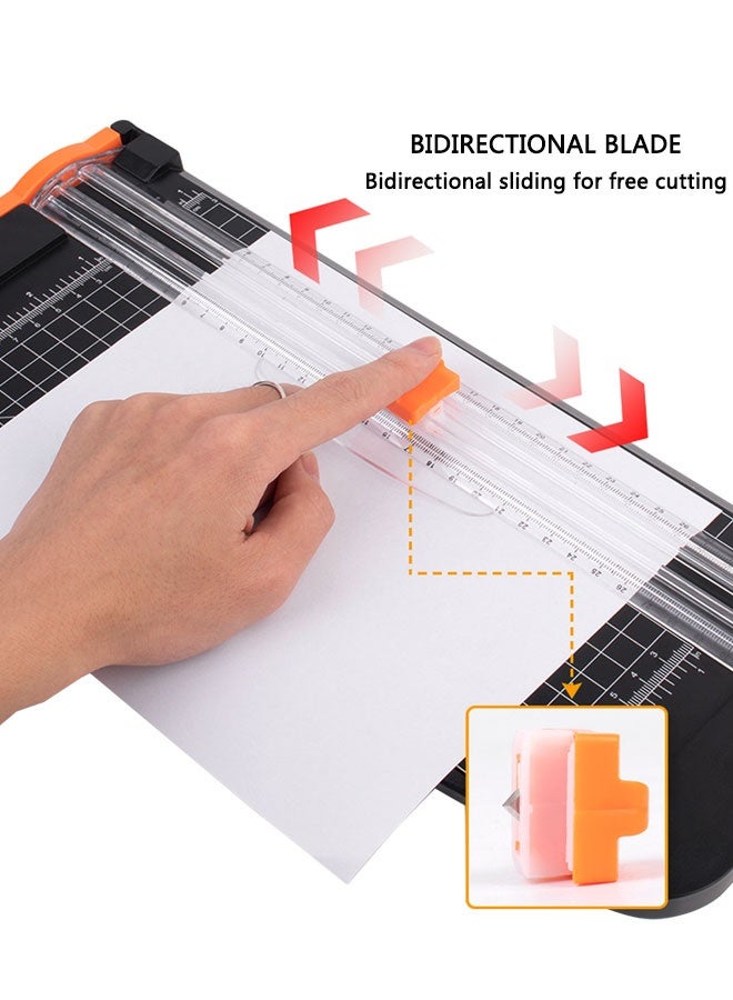 HOOTO Paper Cutter Guillotine Trimmer - Craft & Office Tool with Automatic Safety Blade, Side Ruler for Cardstock, Coupons, Photos, Labels (Black) - Image 3