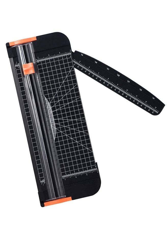 HOOTO Paper Cutter Guillotine Trimmer - Craft & Office Tool with Automatic Safety Blade, Side Ruler for Cardstock, Coupons, Photos, Labels (Black) - Image 1