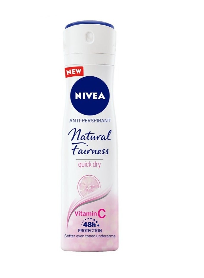 NIVEA Natural Fairness Deodorant Spray for Women – 150ml