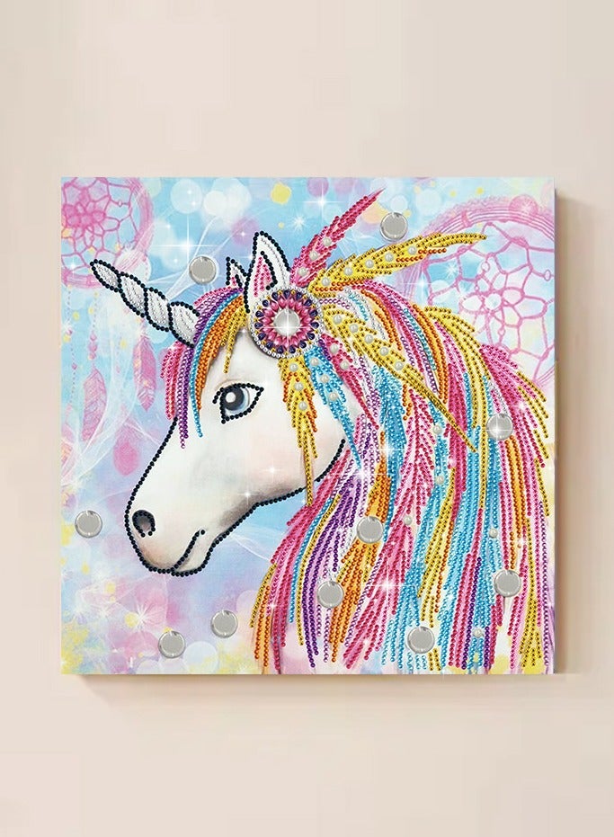 Rainbow DIY Unicorn Diamond Painting Decoration Kit 5D Art Decoration Kit Is Suitable For Beginners, Adults, And Children, With Full Diamond Paint With Diamonds, Crystal Diamonds, And Desktop Decoration. - Image 4