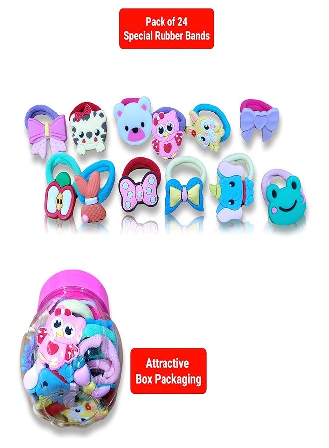 MYSELF Pack of 24 cartoon characters rubber band for hair for girls - Image 2