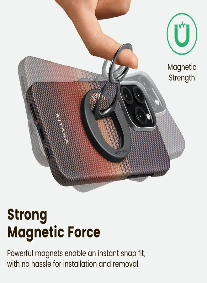 PITAKA MagSafe Phone Grip, 360 Degree Rotation Magnetic Phone Grip Compatible with iPhone 17/16/15/14/13/12 [MagEZ Grip 3, Black] - Image 5