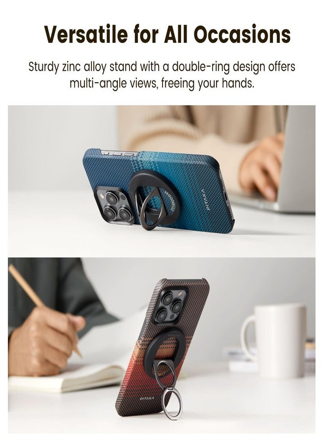 PITAKA MagSafe Phone Grip, 360 Degree Rotation Magnetic Phone Grip Compatible with iPhone 17/16/15/14/13/12 [MagEZ Grip 3, Black] - Image 2