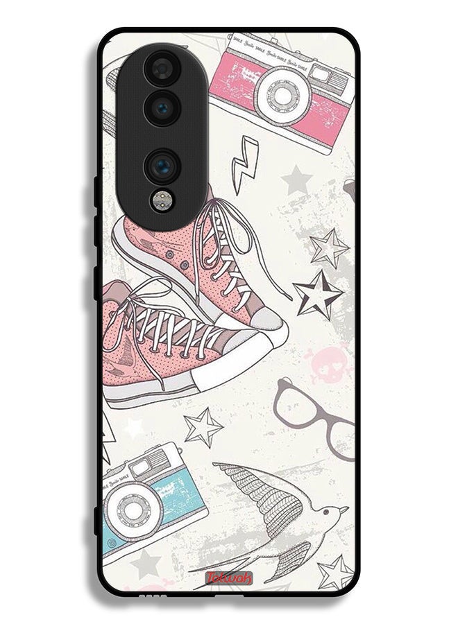 Tolwak Honor 70 Protective Case Cover Canva Shoes And Camera Art - Image 2