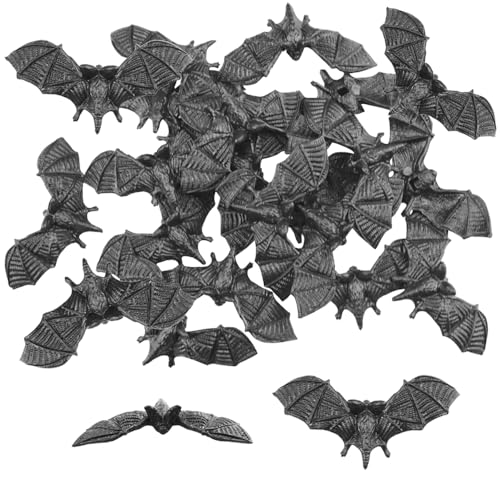 SaktopDeco Black Bats Halloween Decoration Mini 3D Plastic Bat Party Artificial Bats for Crafts Creepy Scary Prank - Image 1