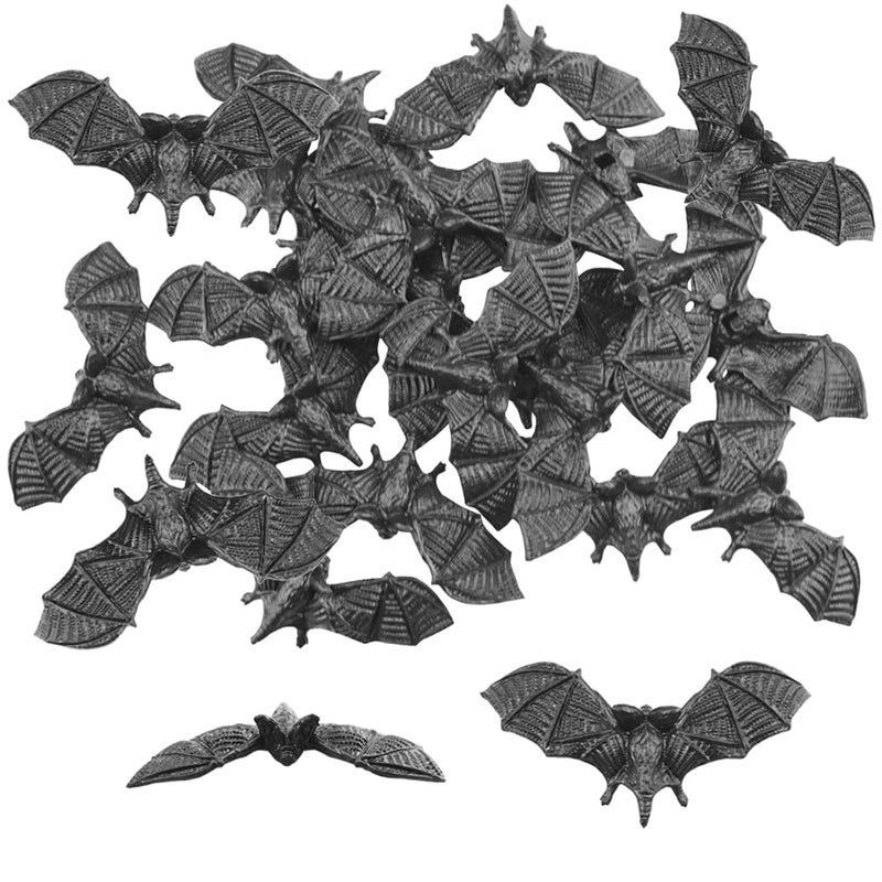 SaktopDeco Black Bats Halloween Decoration Mini 3D Plastic Bat Party Artificial Bats for Crafts Creepy Scary Prank - Image 3