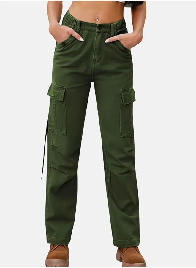 يونيكي Green Denim Cargo Pants