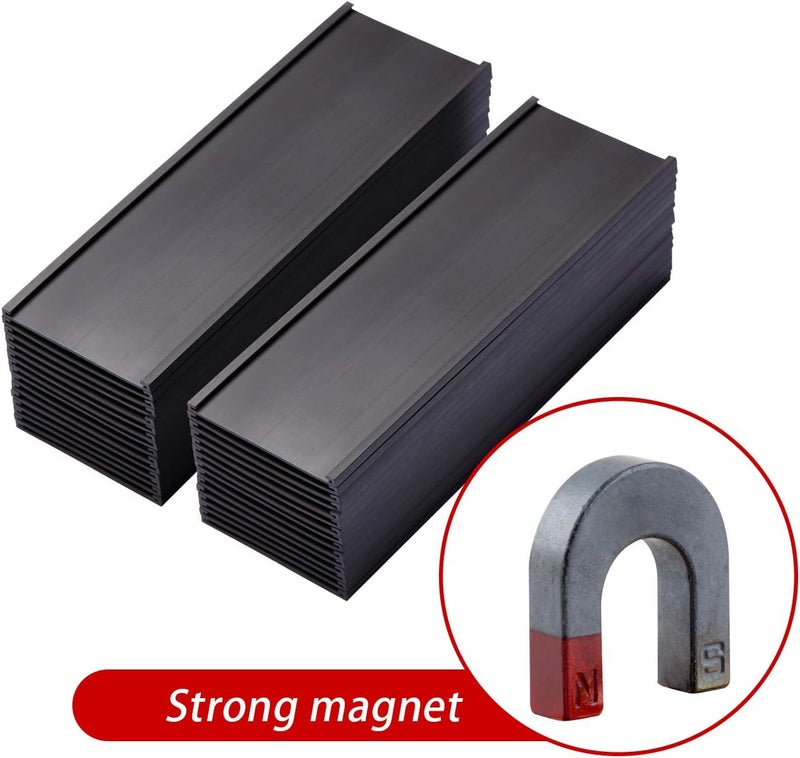 EEOYU Magnetic Label Holders with Magnets Magnetic Data Card Holders with Clear Plastic Protectors for Metal Shelf, Whiteboard, Set of 50 (2 x 5.5 Inch) - Image 3