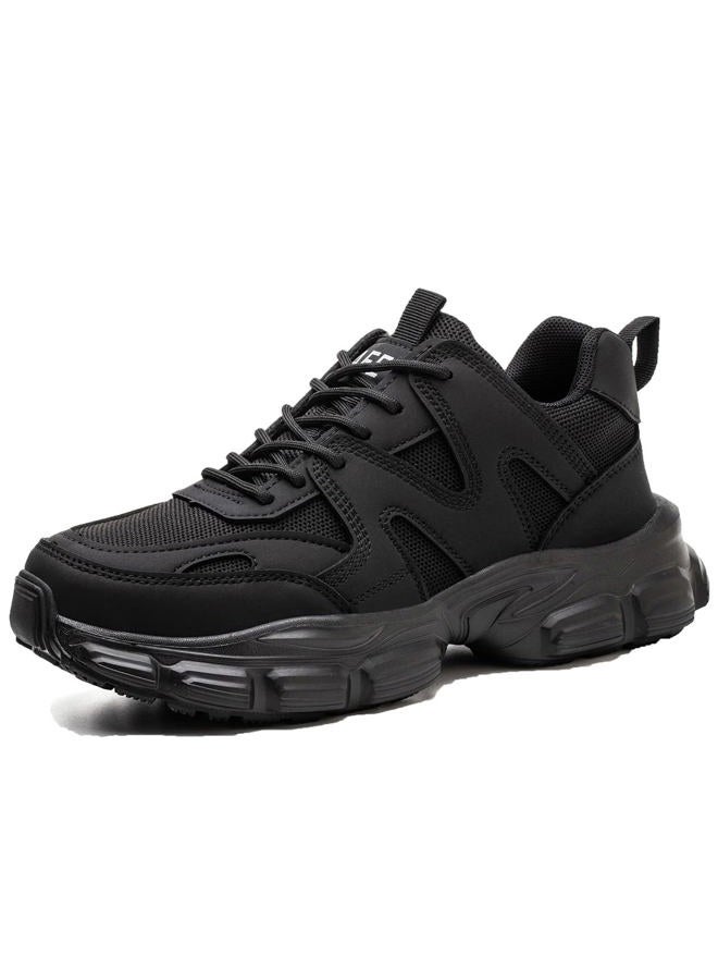 AUXDIQ Safety Trainers Women's Steel Toe Cap Trainers Lightweight Safety Shoes for Women Breathable Work Boots Black  - Image 2