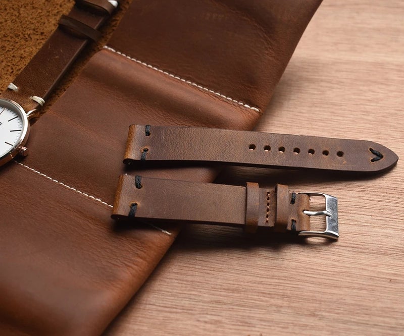 Bluejw Replace the Watch Strap with ized Logo Luxury 18/20/21/22mm Genuine Leather Quick Release Pin Handmade Replacement Watch Bands - Image 1