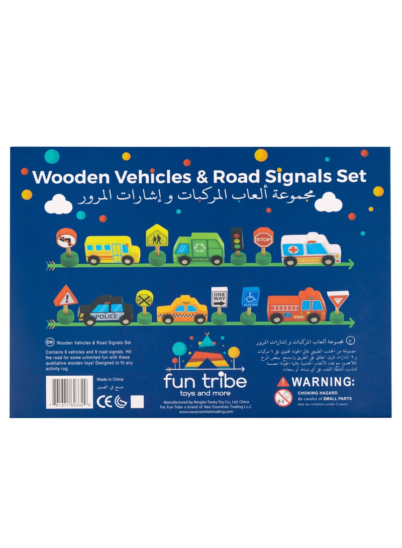 بوندز مجموعة سيارات خشبية وإشارات مرور من فن ترايب | ألعاب للأولاد والبنات | ألعاب مناسبة لسجاد اللعب | مجموعة ألعاب سيارات للأطفال | آمنة للعب | لا تحتاج لشاشات | ألعاب أنشطة تعليمية وتدريبية - Image 2
